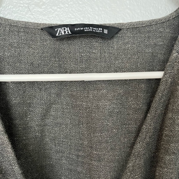 NWOT Zara Smocked Mini Dress Anthracite Gray Size M - Picture 4 of 8